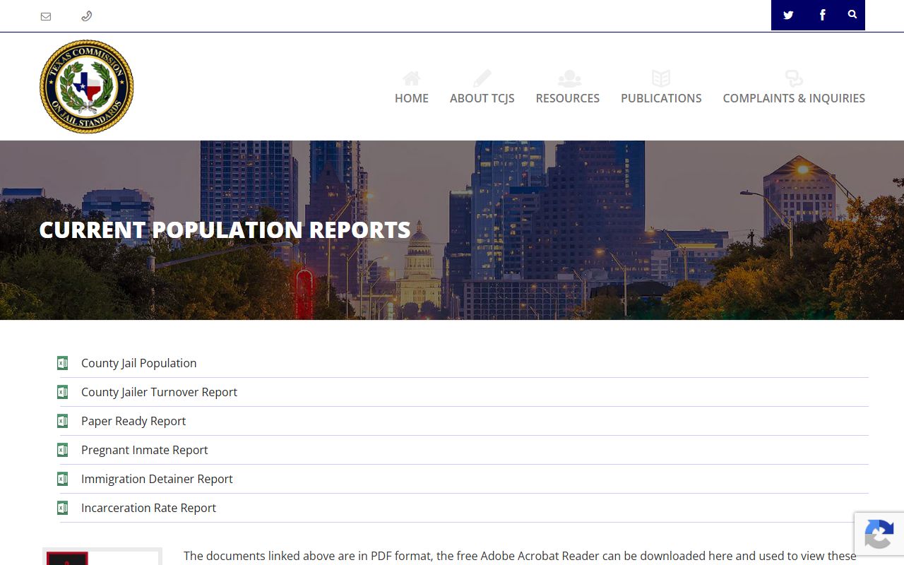Matagorda County inmate population TCJS population reports page